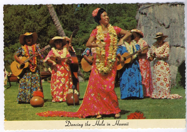 Dancing the Hula in Hawaii Hawaiian Postcard